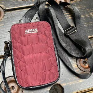 NWT Aimee Kestengerg Nylon Phone Crossbody Bag Just Saying